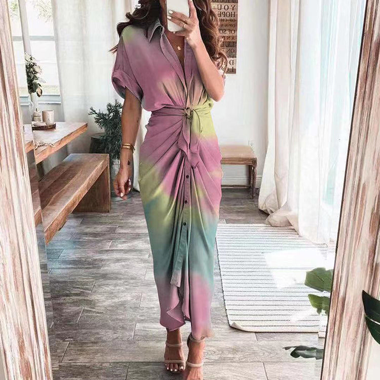 Printed Sexy Strap Irregular Dress
