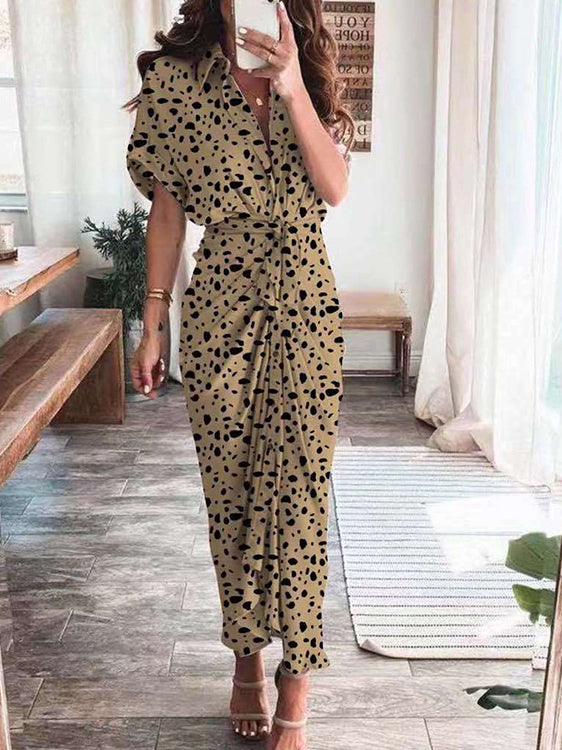 Printed Sexy Strap Irregular Dress