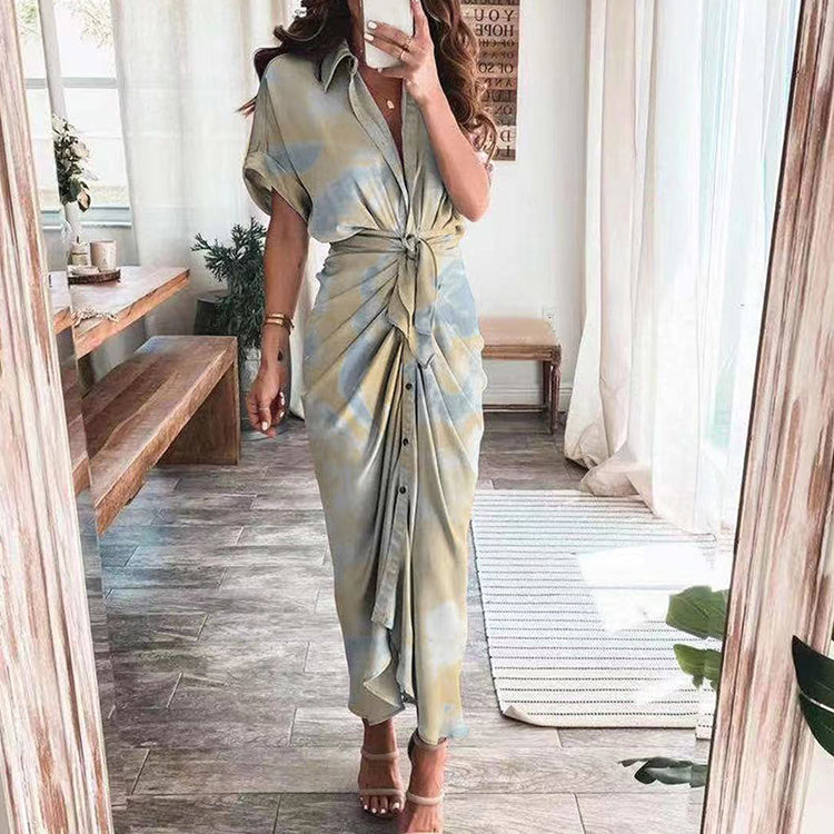 Printed Sexy Strap Irregular Dress