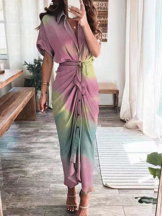 Printed Sexy Strap Irregular Dress