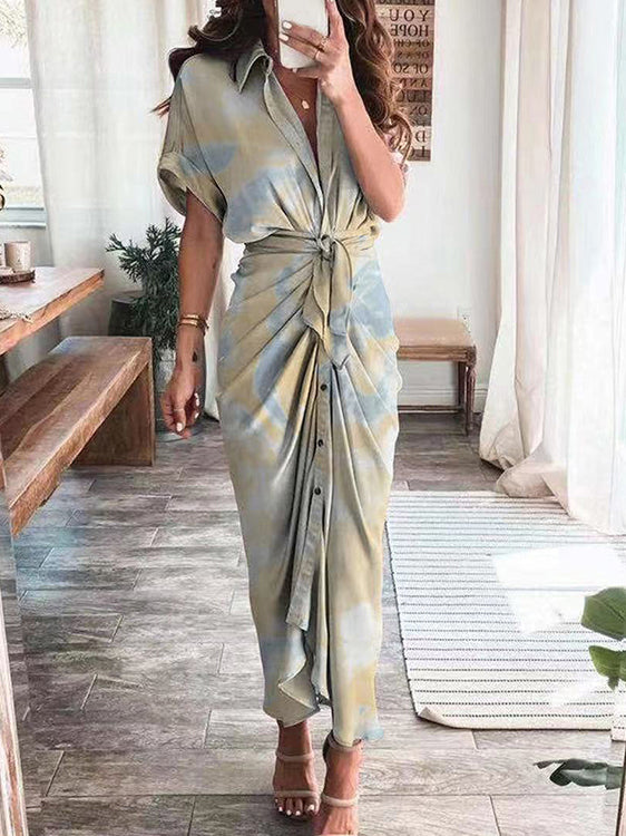 Printed Sexy Strap Irregular Dress
