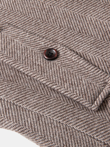 mens business woolen single-breasted thick suit collar casual overcoat