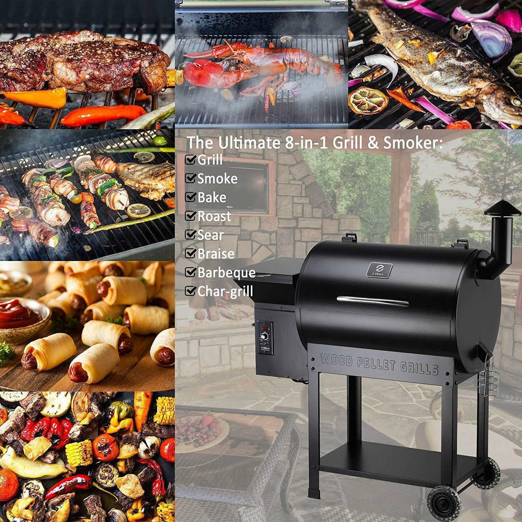 ZPG-7002B 2021 Upgrade Pellet Grill& Smoker 8 in 1 BBQ Grill+Cover