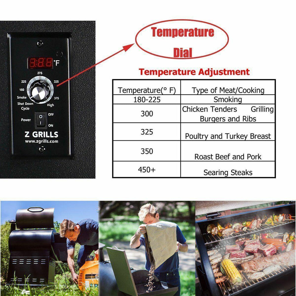 ZPG-7002B 2021 Upgrade Pellet Grill& Smoker 8 in 1 BBQ Grill+Cover