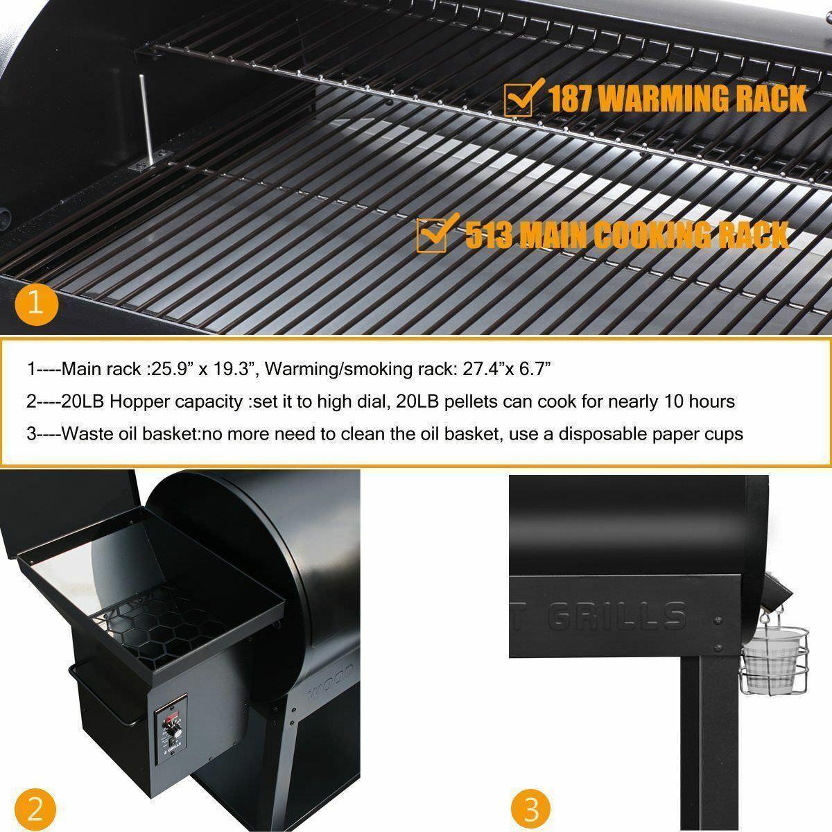 ZPG-7002B 2021 Upgrade Pellet Grill& Smoker 8 in 1 BBQ Grill+Cover