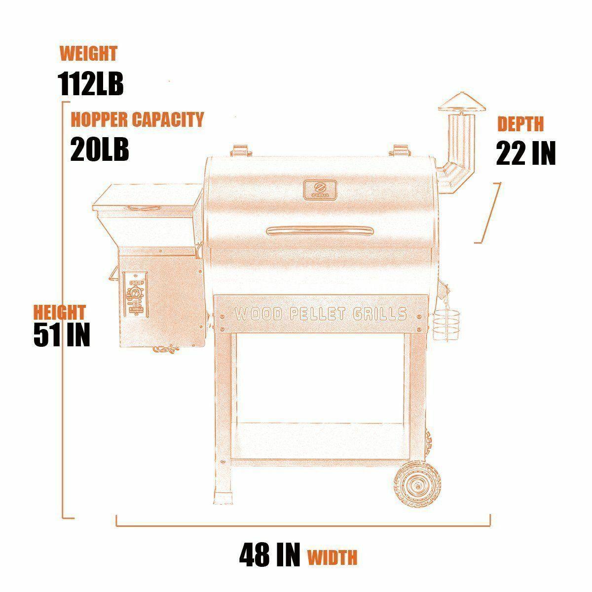 ZPG-7002B 2021 Upgrade Pellet Grill& Smoker 8 in 1 BBQ Grill+Cover
