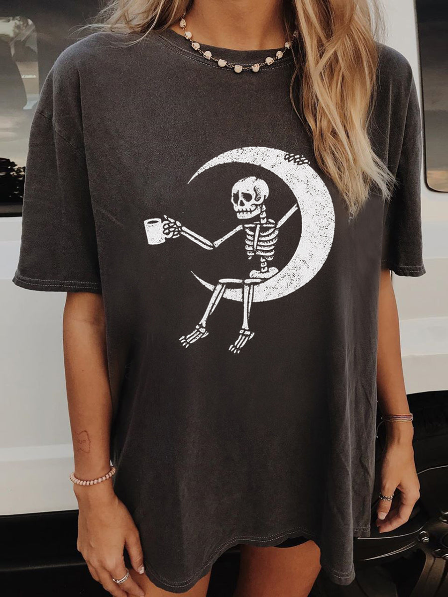 Casual Fashion Round Neck Short Sleeve Loose Printed T-shirt