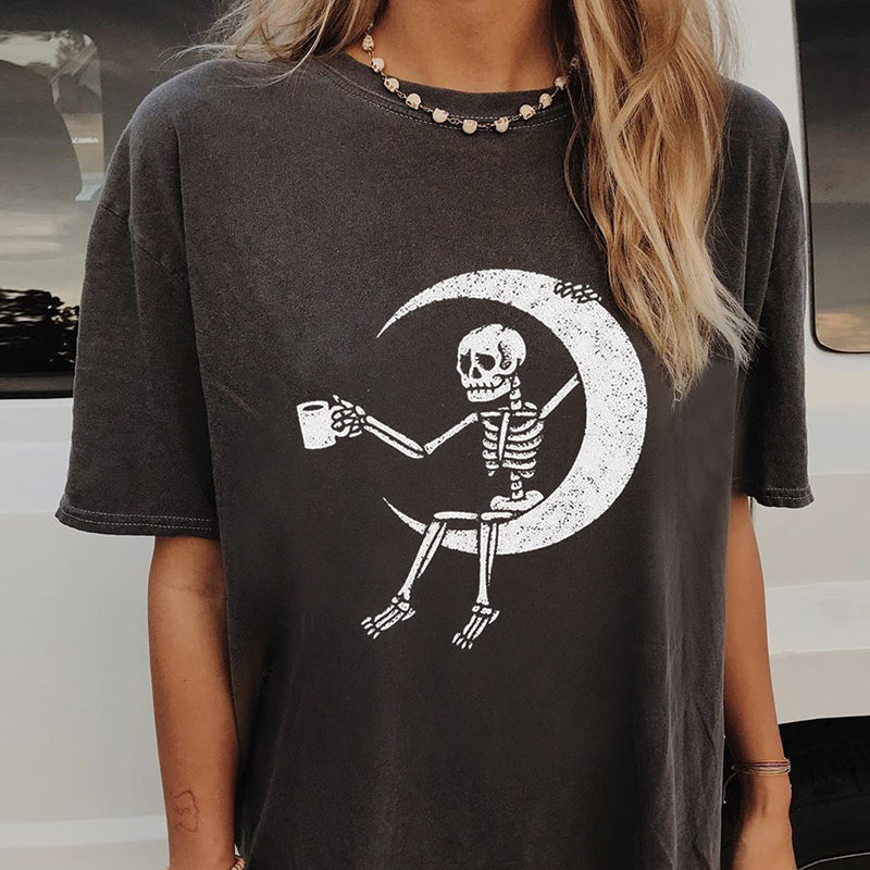 Casual Fashion Round Neck Short Sleeve Loose Printed T-shirt