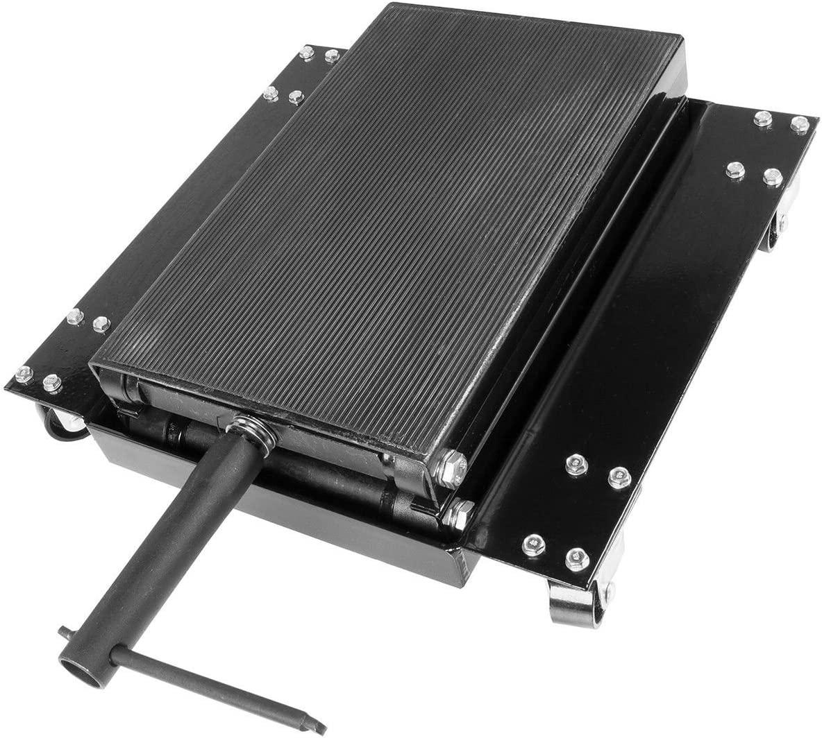 Stark 1100lbs Motorcycle Scissor Jack Lift Wide Stand Hand Crank w/ Dolly Bike Rack and Wheels, Black