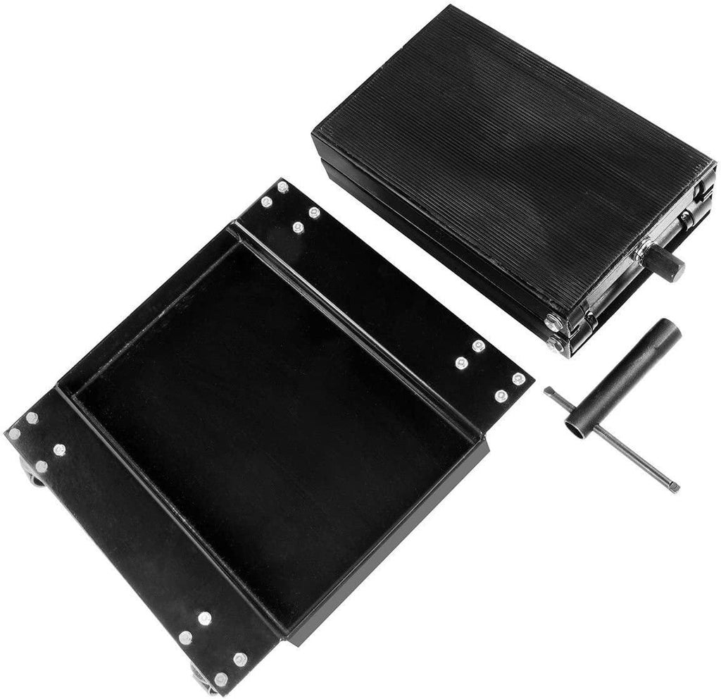 Stark 1100lbs Motorcycle Scissor Jack Lift Wide Stand Hand Crank w/ Dolly Bike Rack and Wheels, Black