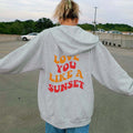 Love You Like A Sunset Print Women's Casual Hoodie