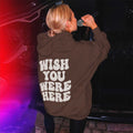 Wish You Were Here Print Women's Casual Hoodie