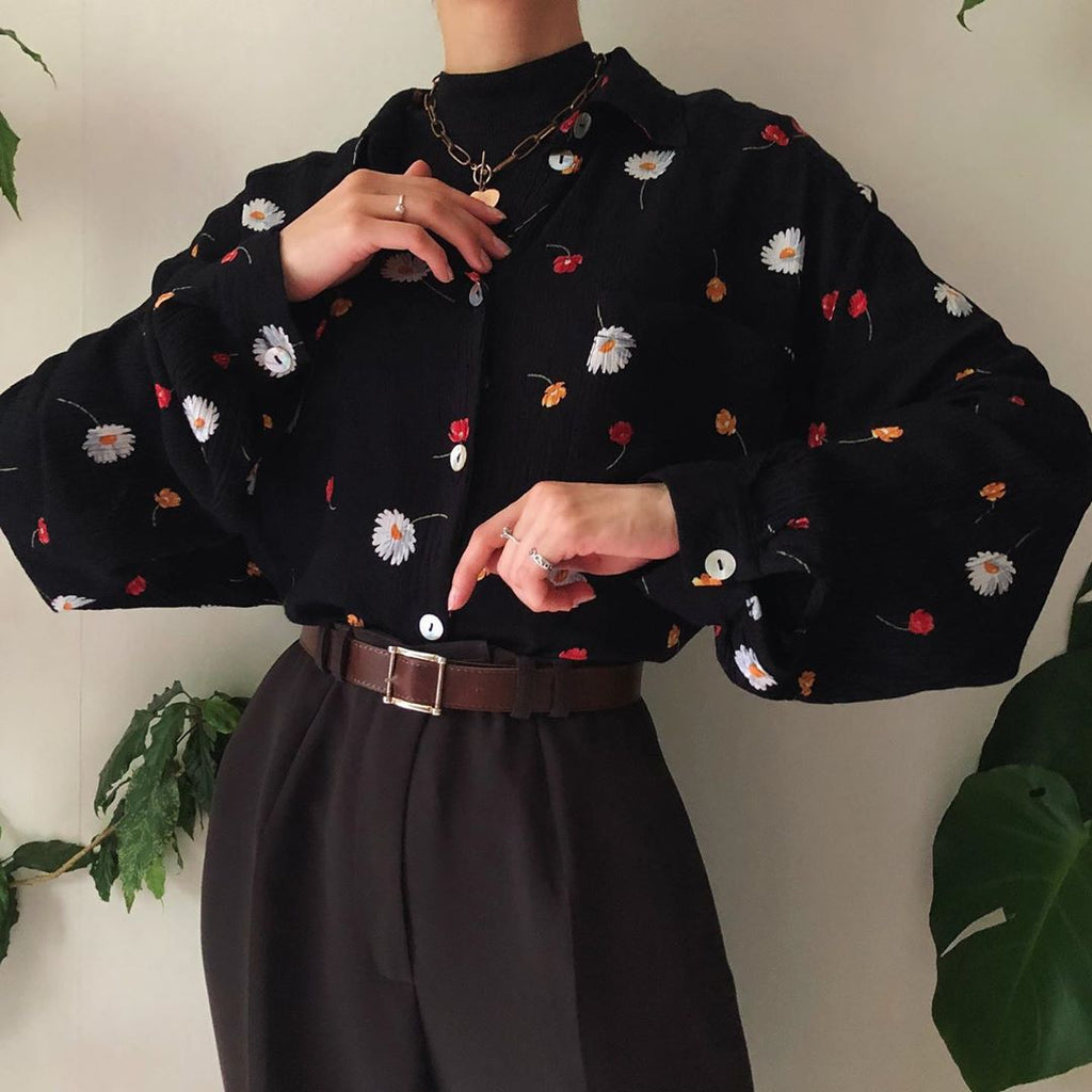 Xiao Zou Ju Print Retro All-match Shirt