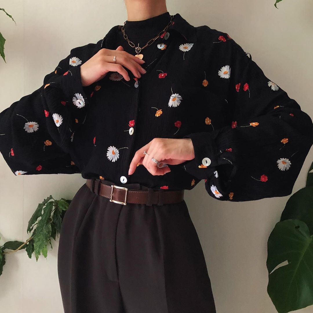 Xiao Zou Ju Print Retro All-match Shirt