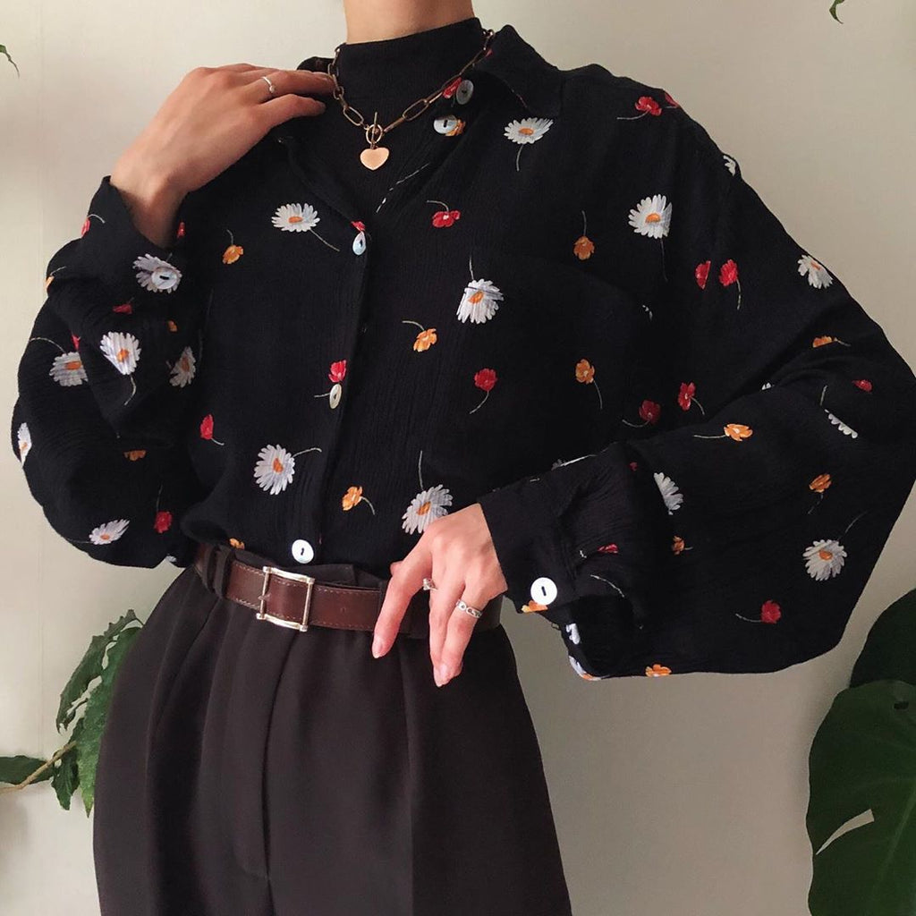Xiao Zou Ju Print Retro All-match Shirt