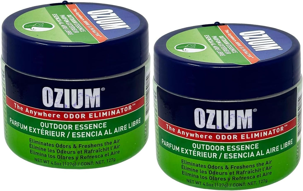 Ozium Air Sanitizer 4.5 oz Gel: Odor Eliminator for Strong Odor, Car Air Freshener (Outdoor Essence, 2 Packs)