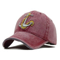 Anchor Washed Embroidered Baseball Retro Casual Peaked Cap