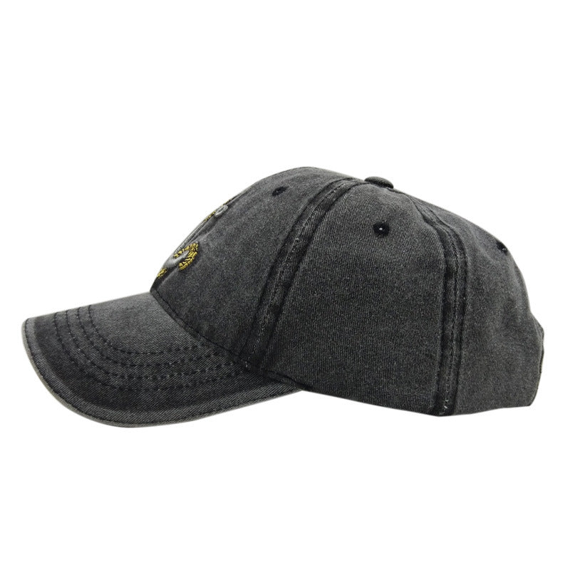 Anchor Washed Embroidered Baseball Retro Casual Peaked Cap