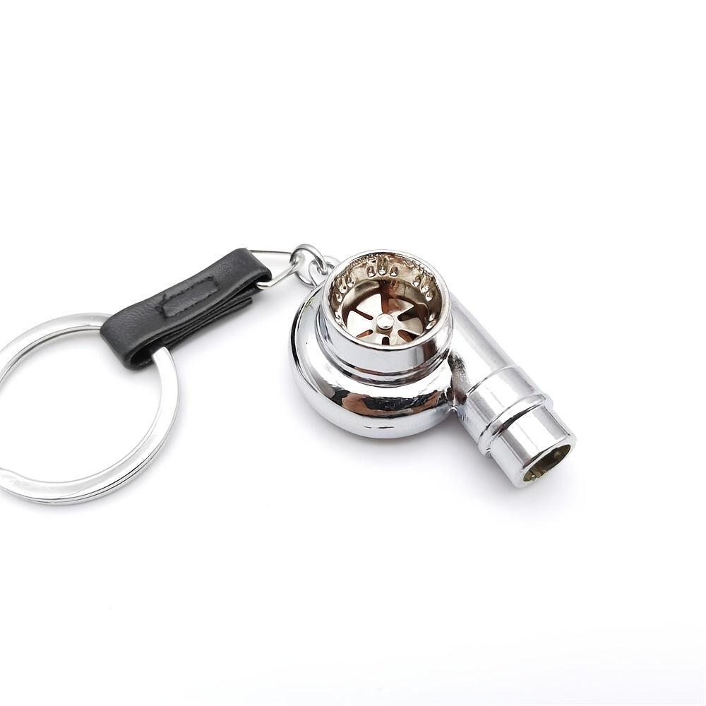 Real Whistle Sound Turbo Keychain Sleeve Bearing Spinning Turbo Key Chian Auto Part Turbine Turbocharger Key Ring Key Holder Accessoies