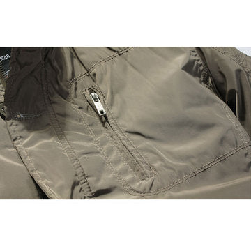 men's casual business windproof thicken multi safe zipper pockets plaid warm trench coat