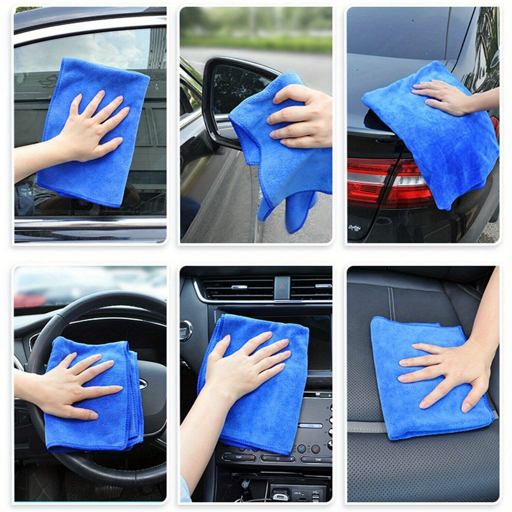 10pcs Microfiber Car Cleaning Towel Automobile Motorcycle Washing Glass Household Cleaning Small Towel