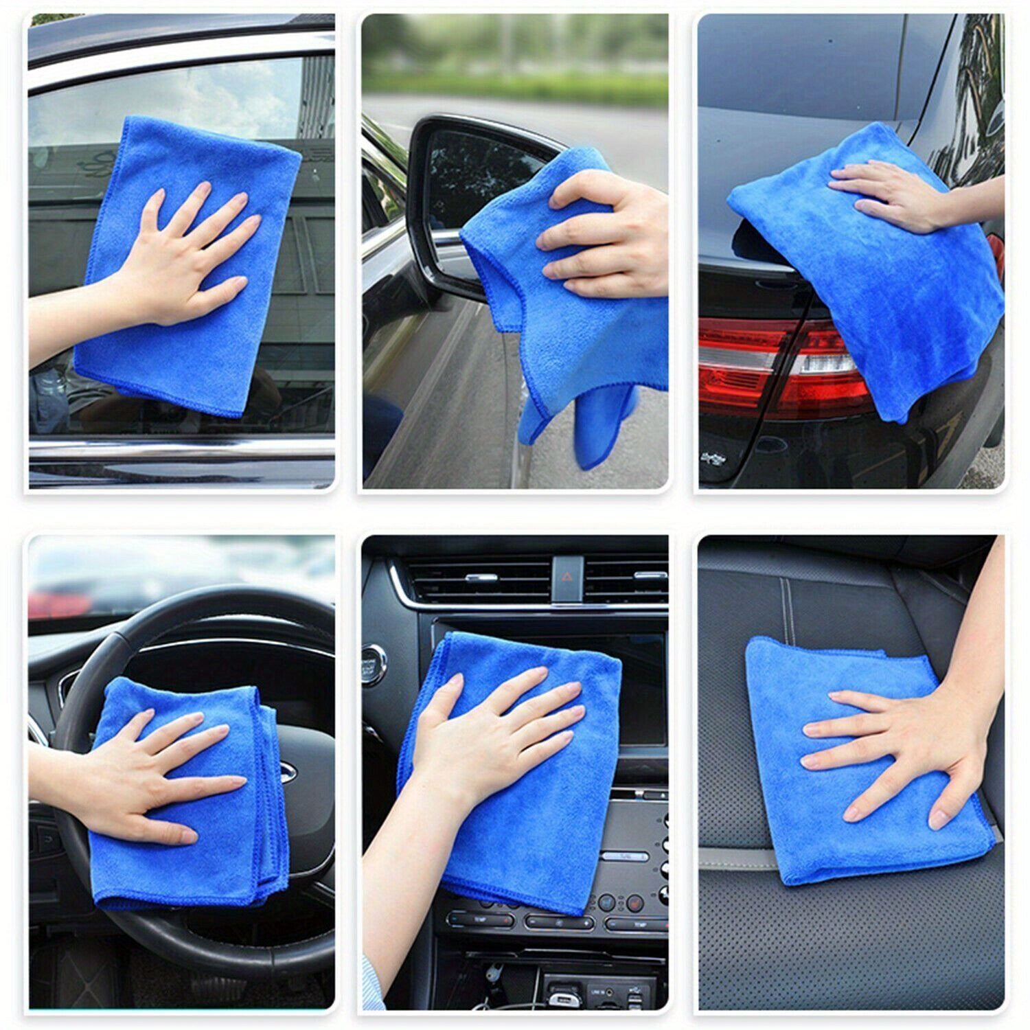 10pcs Microfiber Car Cleaning Towel Automobile Motorcycle Washing Glass Household Cleaning Small Towel
