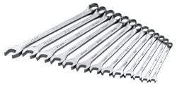 13 Piece SuperKrome Metric Long Pattern Combination Wrench Set Tools Equipment Hand Tools