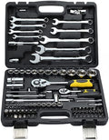 KX&VV Wrench Set Hand Tool Sets with Reversible Ratchet Spanner Socket Wrench Set Multifunctional Combination Tool Set for Car Bicycle Motor A