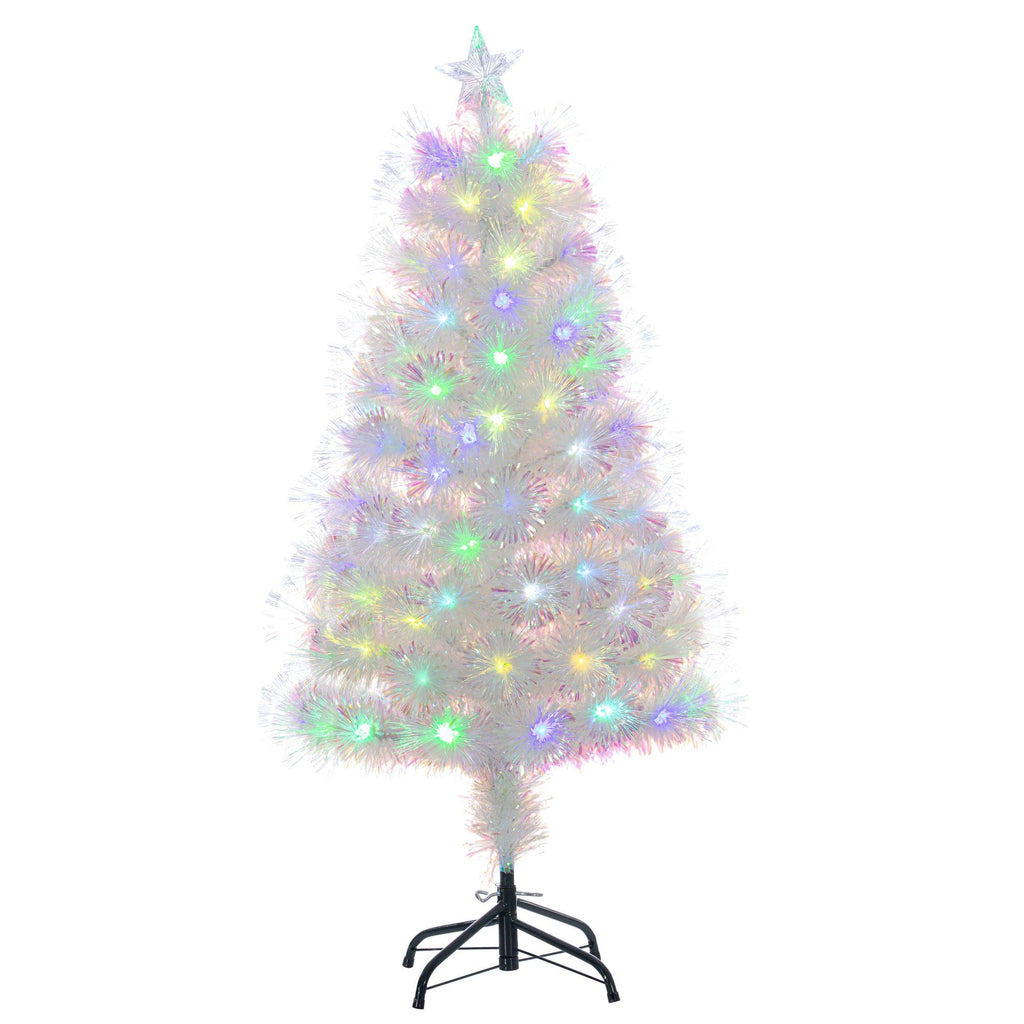 Gerson 4-Foot High White Fiber Optic Color-Changing Tree