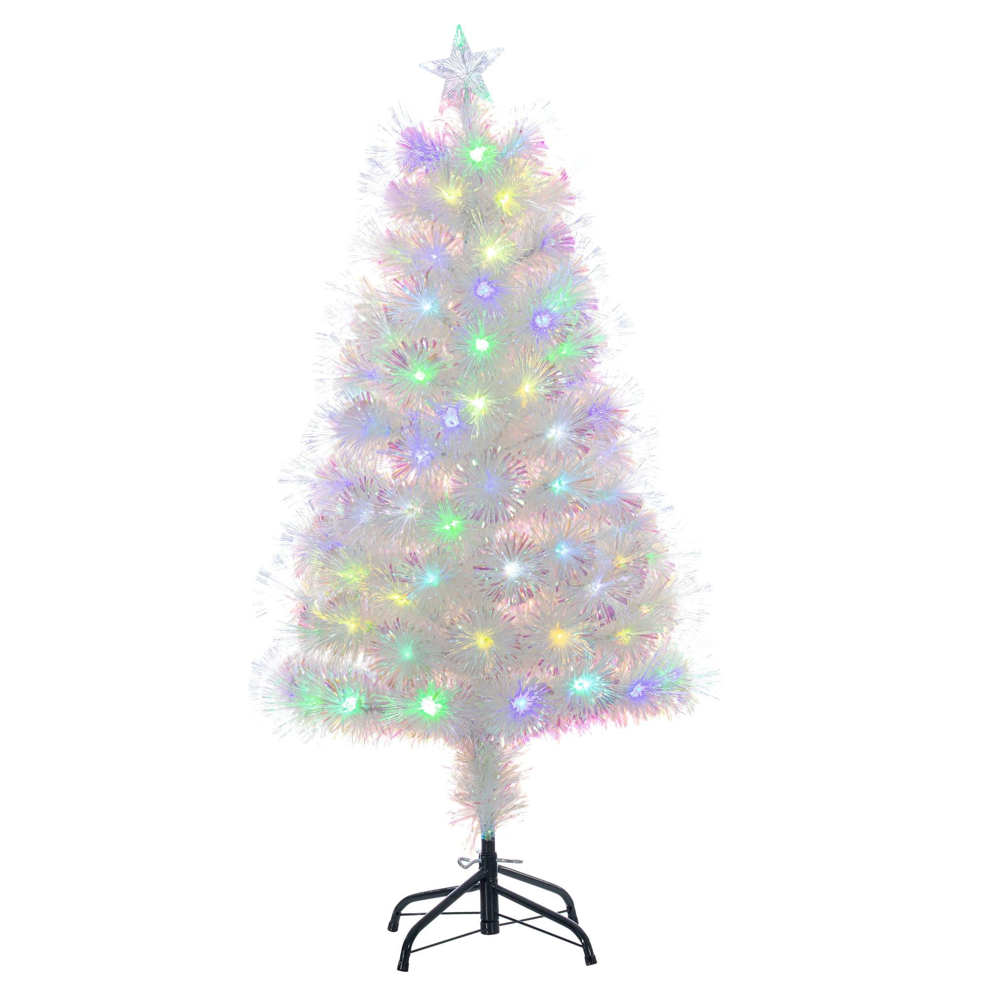 Gerson 4-Foot High White Fiber Optic Color-Changing Tree