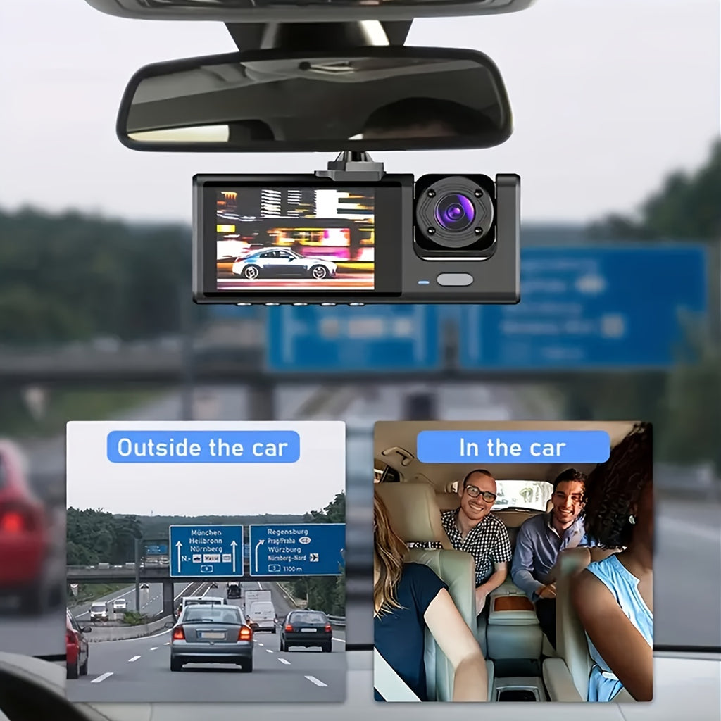 Dash Cam For Cars,Front And Inside,1080P Dual Camera With IR Night Vision,Loop Recording,Car DVR Camera With 2 Inch IPS Screen,car Dashboard Video Cam
