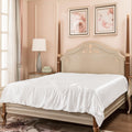 PROMEED 22 Momme Silk White Duvet Cover King, Highest Grade 6A Mulberry Silk Bedding Comforter/Quilt Cover with Zipper (White, King)