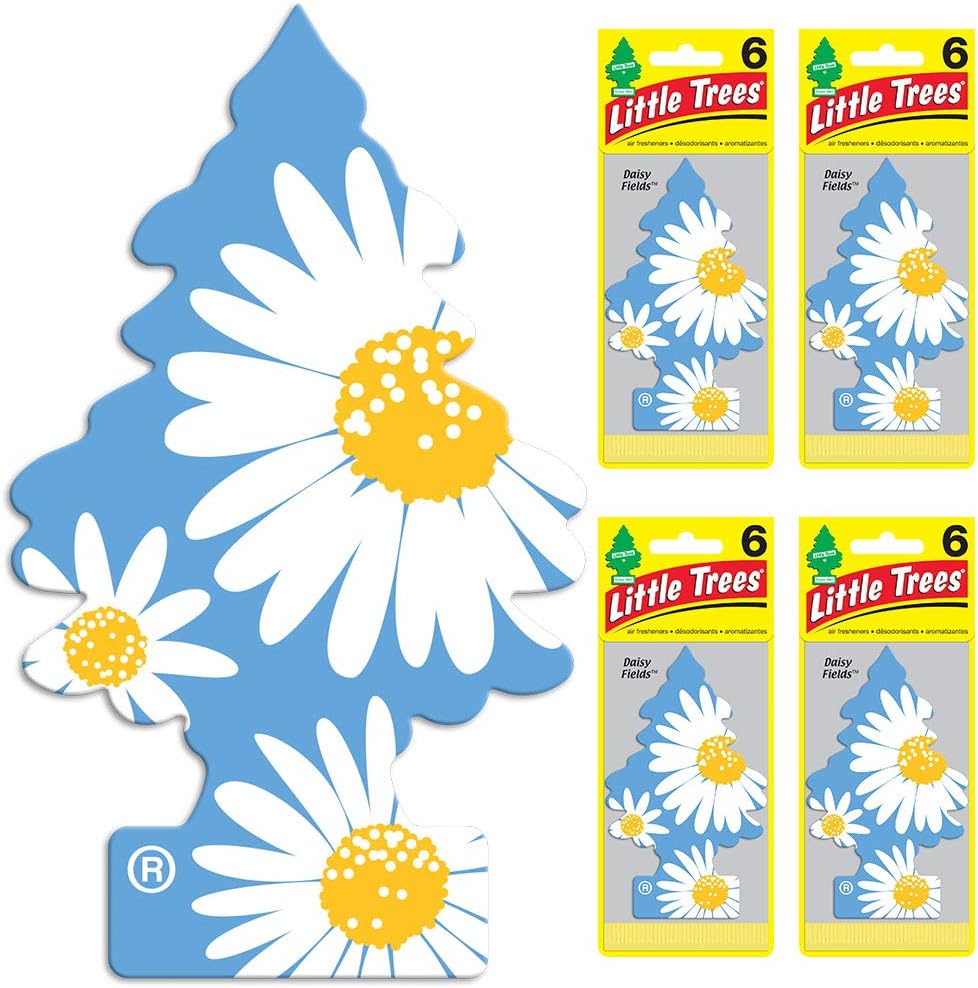 LITTLE TREES Air Fresheners Car Air Freshener. Hanging Tree Provides Long Lasting Scent for Auto or Home. Daisy Fields, 24 Air Fresheners