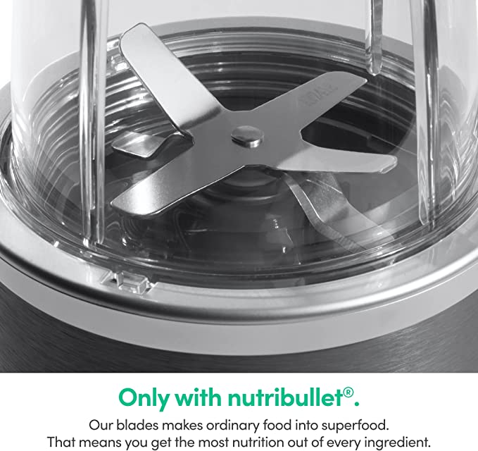 nutribullet personal blender for shakes, smoothies, food prep, and frozen blending, 24 ounces, 600 watt, gray, (nbr-0601)