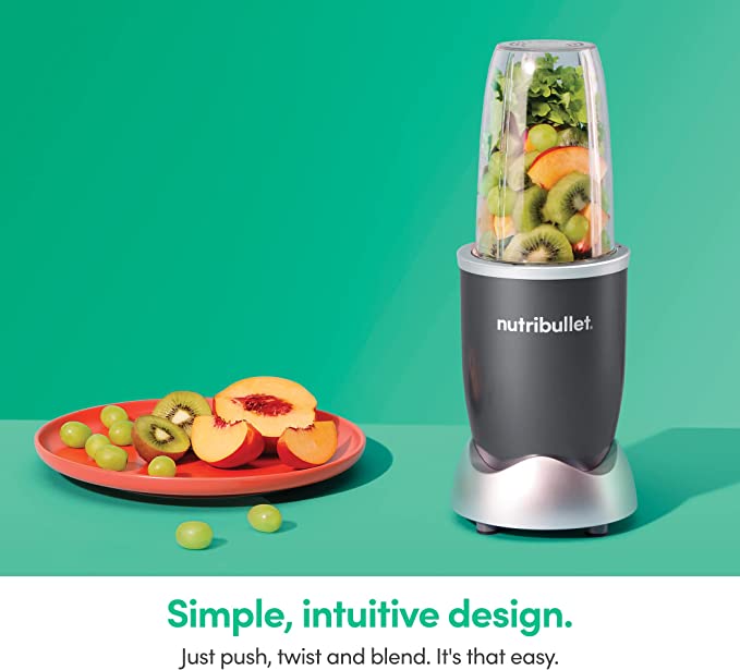 nutribullet personal blender for shakes, smoothies, food prep, and frozen blending, 24 ounces, 600 watt, gray, (nbr-0601)