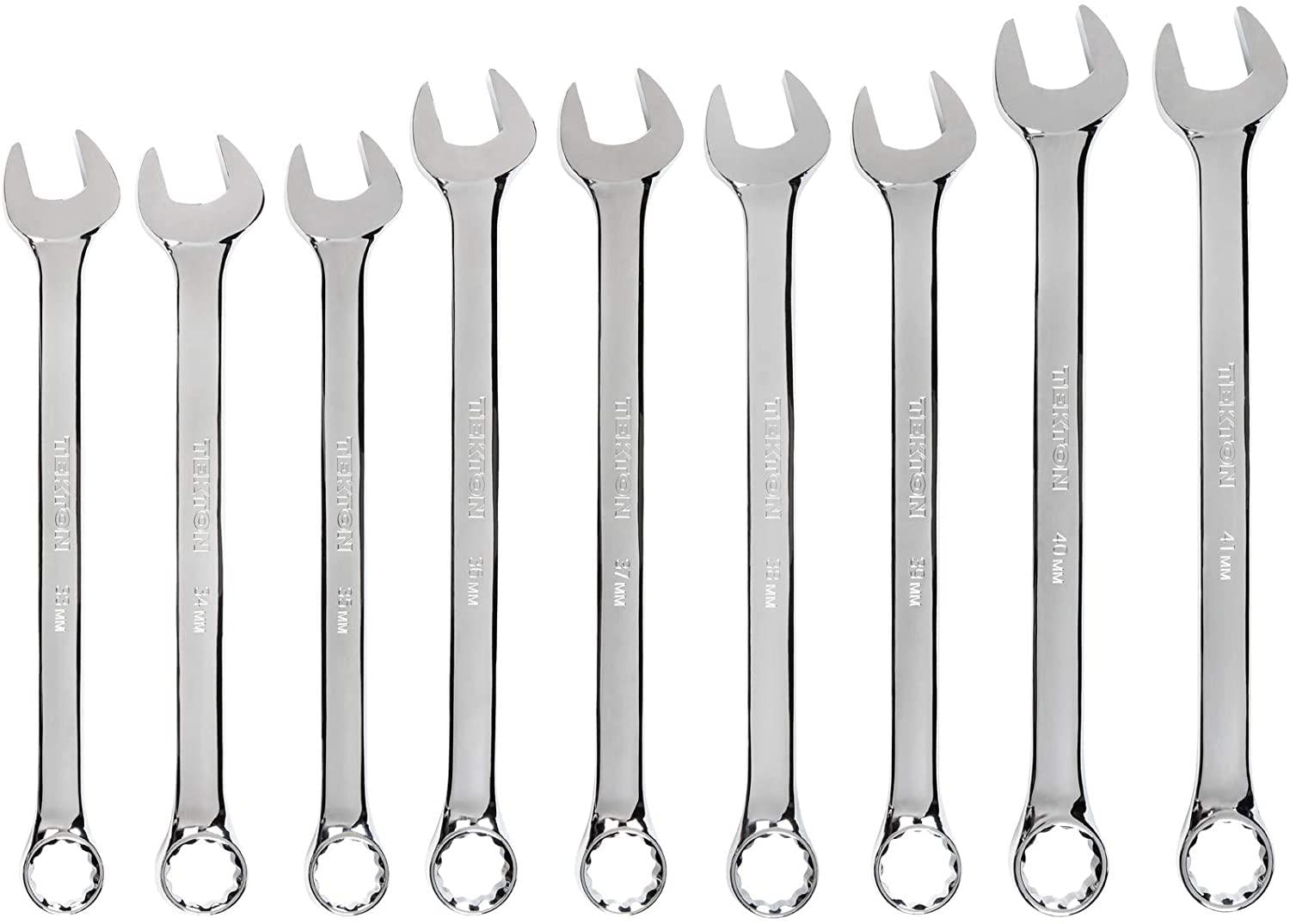 TEKTON Combination Wrench Set, 9-Piece (33-41 mm) | WCB90202