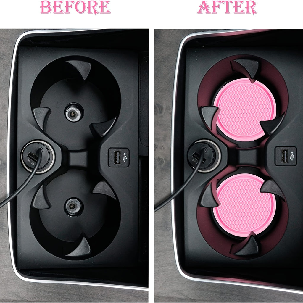 4pcs Car Cup Coasters, Universal Non-Slip Cup Holders Embedded In Ornaments Coaster, Car Interior Accessories Fit Car Accessories
