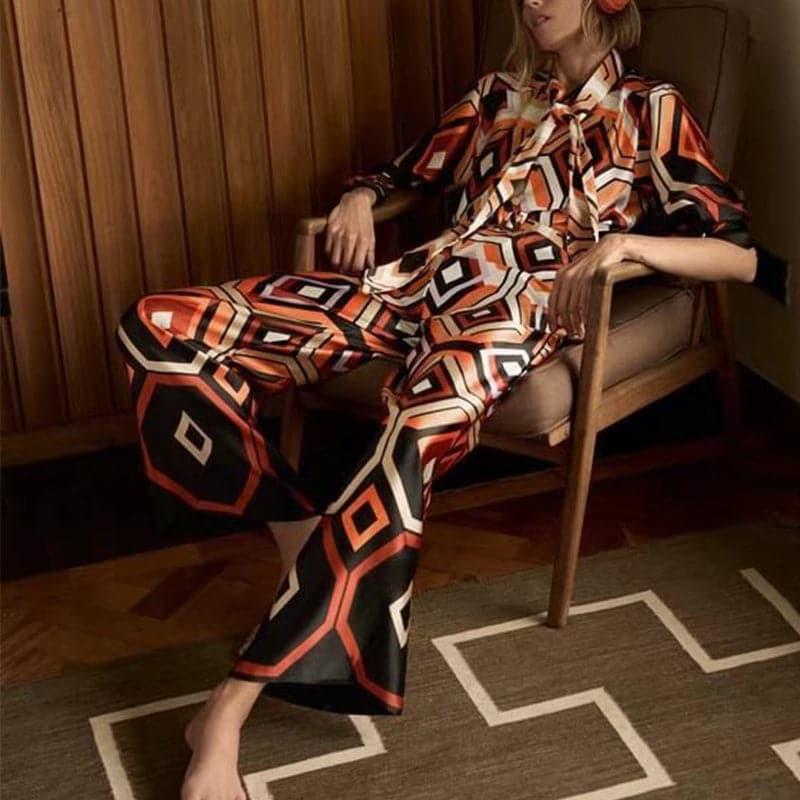 printed jumpsuit with belt