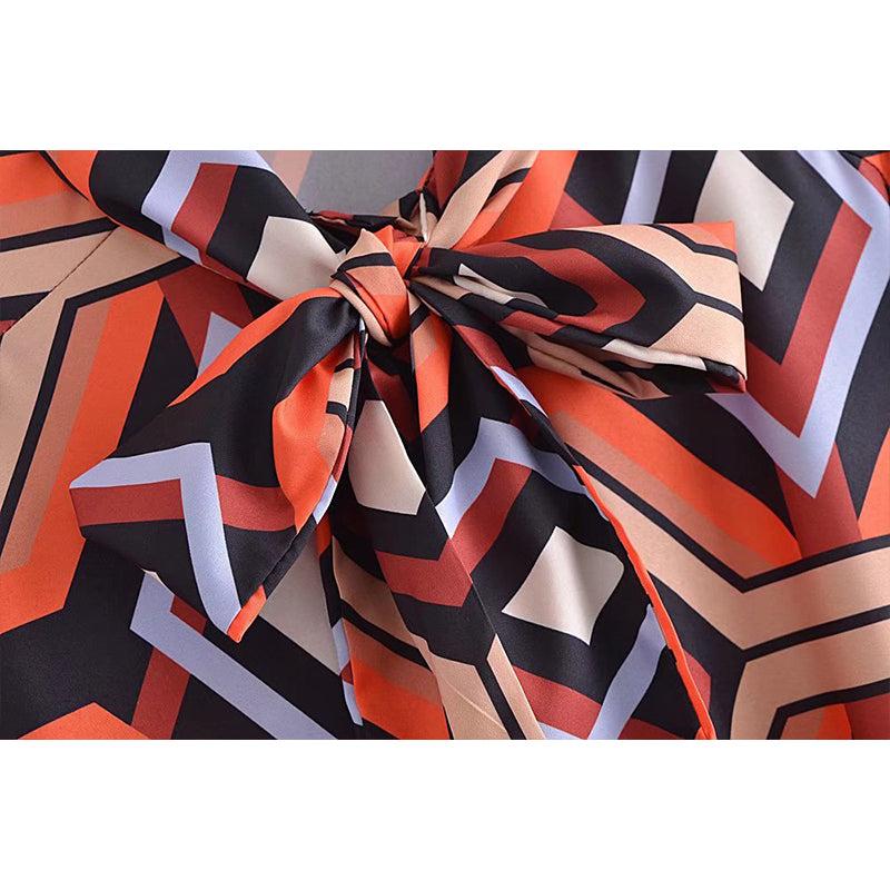 printed jumpsuit with belt