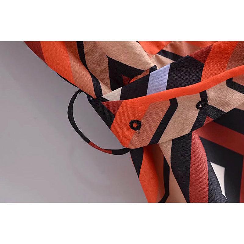 printed jumpsuit with belt