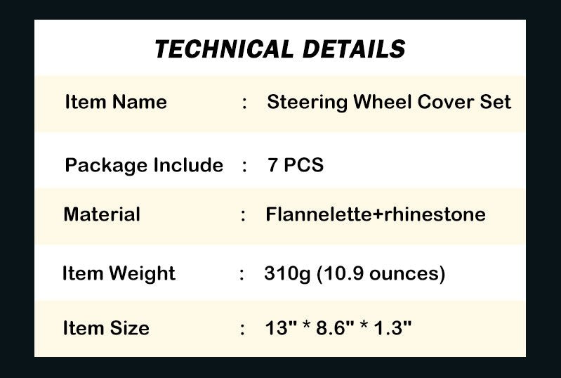 7Pcs Car Decoration Kit, Car Accessories, Car Steering Wheel Covers Set For Women, Bling White Artificial Diamond,  Center Console Cover Pad