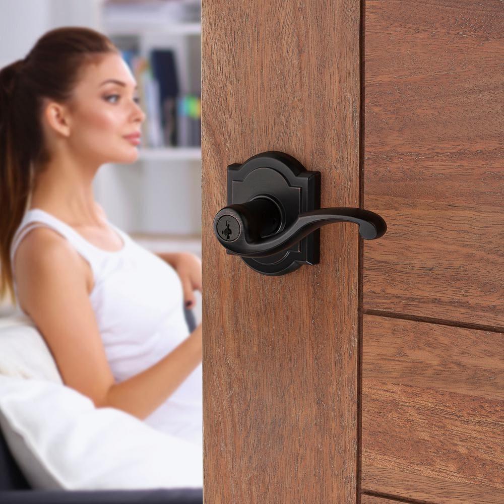 PrestiMadrina Venetian Bronze Entry Door Lever Featuring SmartKey Security