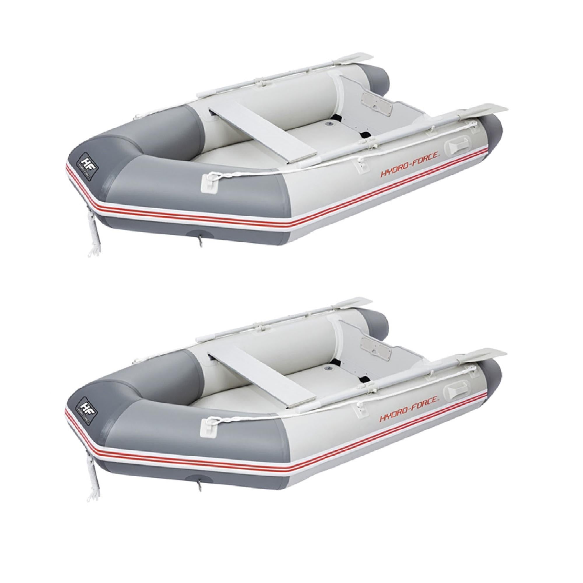 Hydro Force 110 Inch Inflatable Boat Set with Oars and Pump (2 Pack)