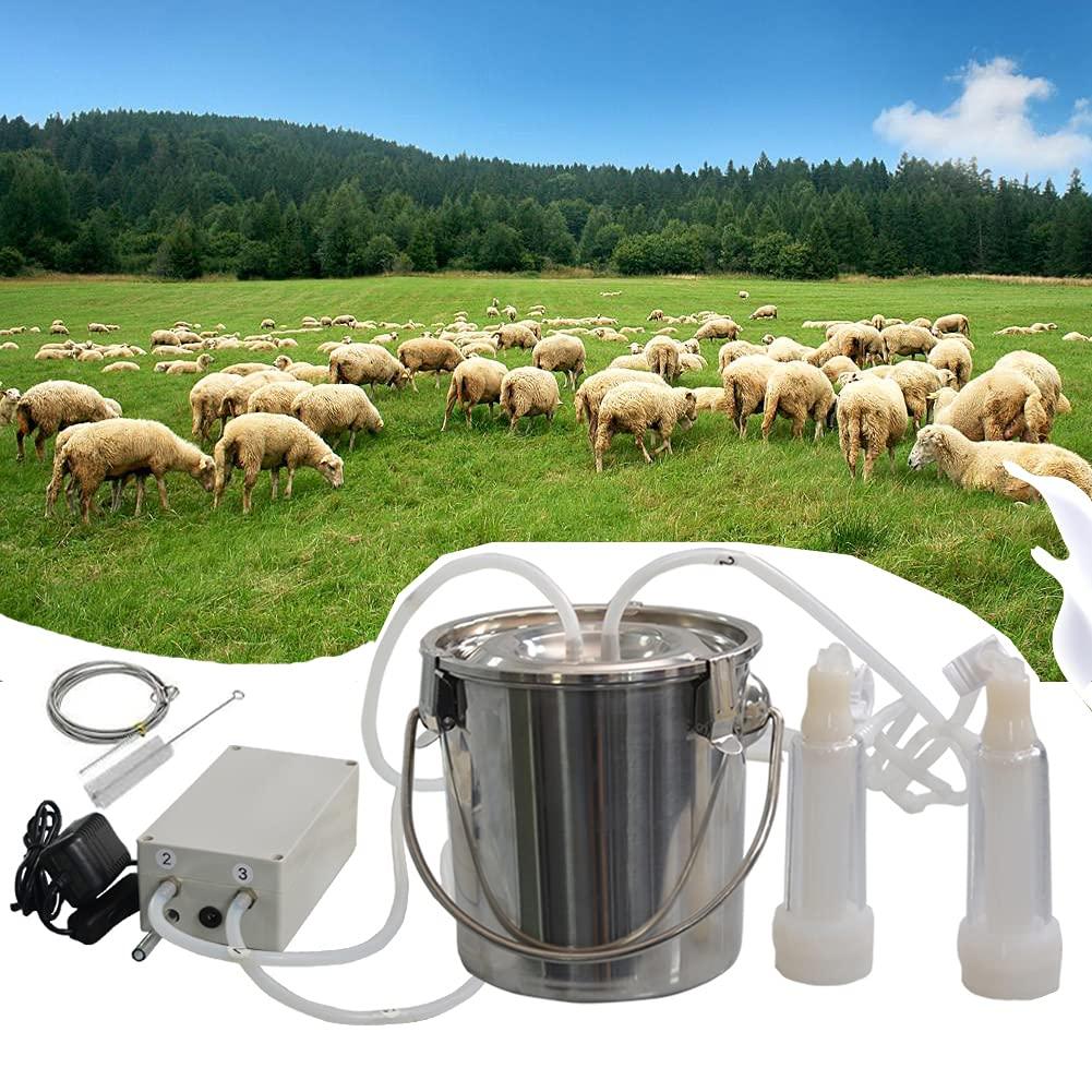 Lyn MilMachine for Goats, Automatic Pulsation Vacuum Pump Milker Food-Grade Goat MilMachine, Portable Farm Supplies for Nigerian Dwarfs, Nubian Mix (3L,US Plug)