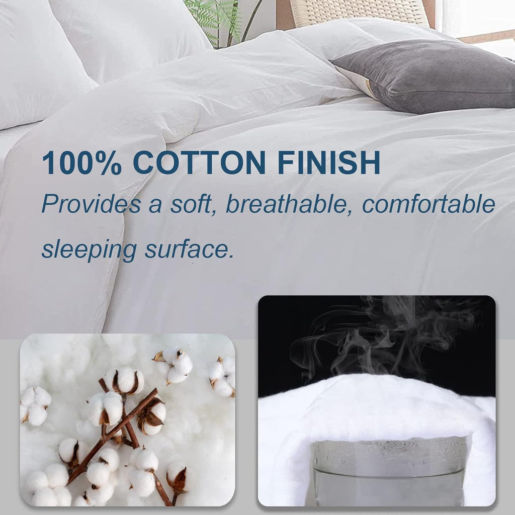 Duvet Protector Cover - Waterproof Breathable - Washable and Reusable Incontinence Duvet Cover with Zipper Flap for Pets, Dog, Cat, Kids, Elder (King)