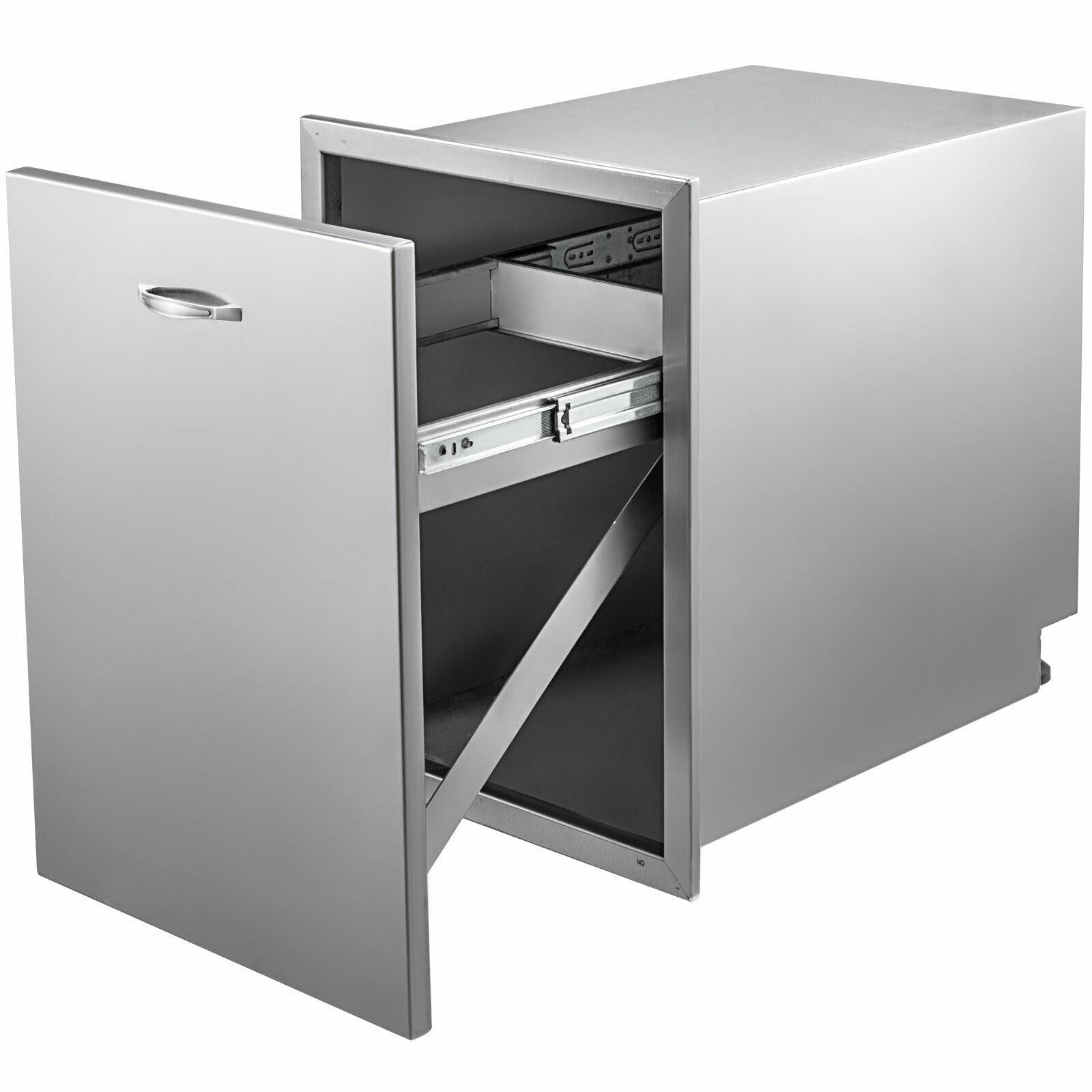 Pull Out Trash Drawer 17.7"x22.8" Trash Bin  Outdoor Kitchen BBQ Island