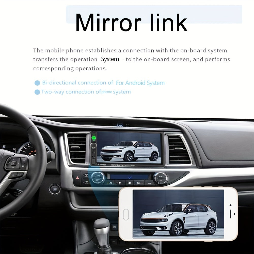 Car Multimedia Player 1080P High Resolution FM Audio Support Mirror Link Backup Camera Support Remote Control AUX Audio For IOS/Android