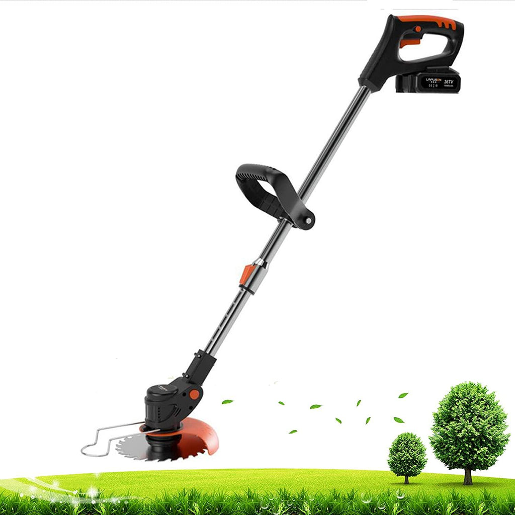 24v Cordless Battery Grass Trimmer, Adjustable Head and Telescopic Handle Weed Lawn Mower, Battery and Charger Included, for Trimming Corners and Borders
