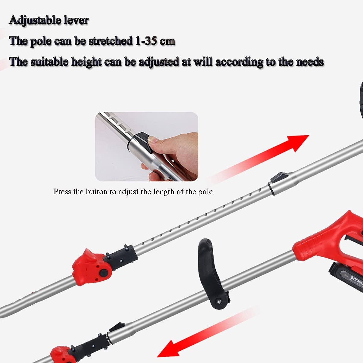 24v Cordless Battery Grass Trimmer, Adjustable Head and Telescopic Handle Weed Lawn Mower, Battery and Charger Included, for Trimming Corners and Borders