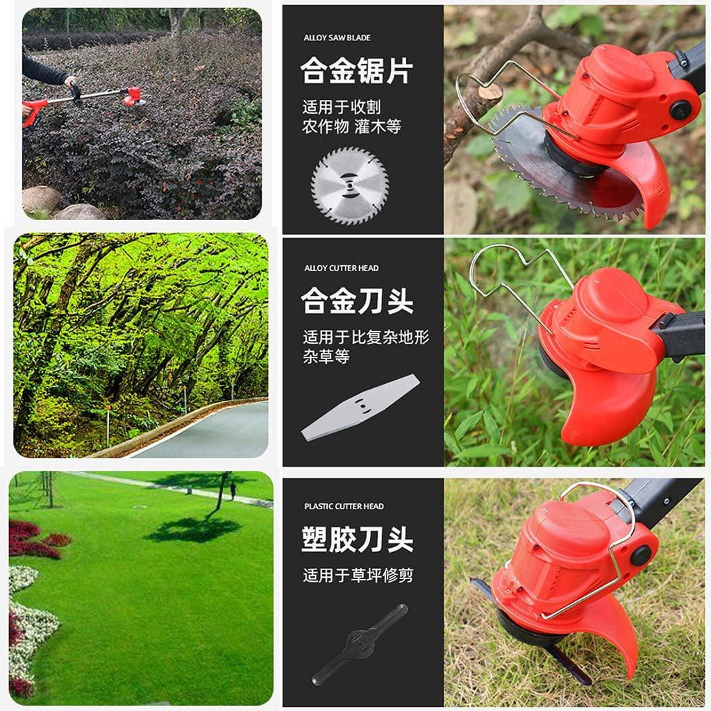 24v Cordless Battery Grass Trimmer, Adjustable Head and Telescopic Handle Weed Lawn Mower, Battery and Charger Included, for Trimming Corners and Borders